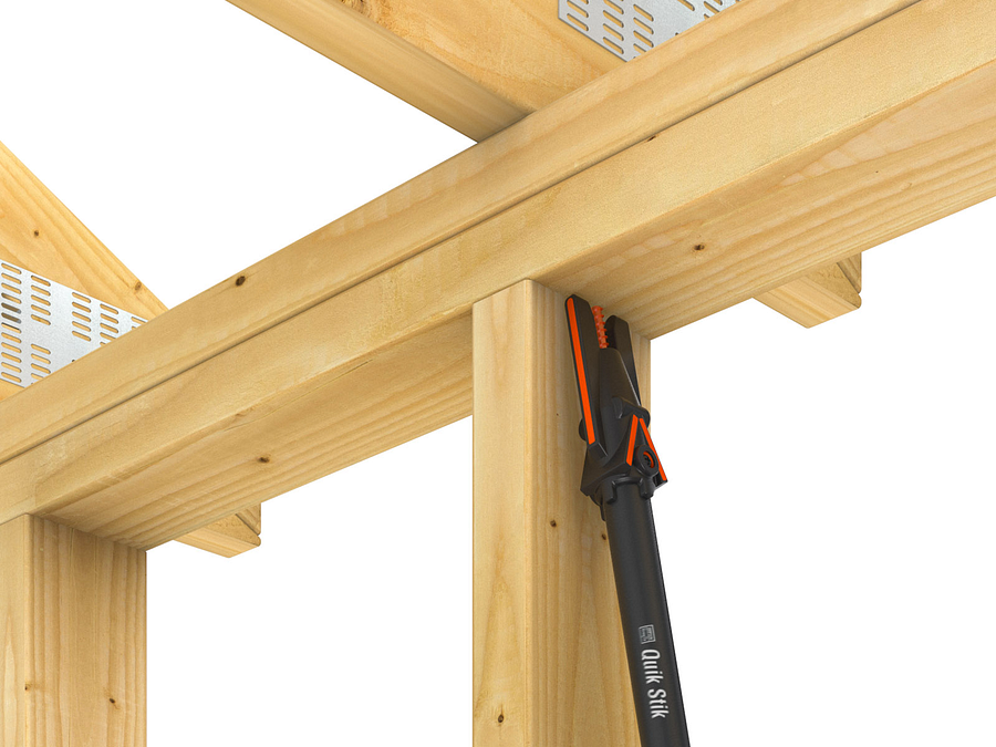 Wide-face stud to top plate.